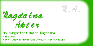 magdolna apter business card